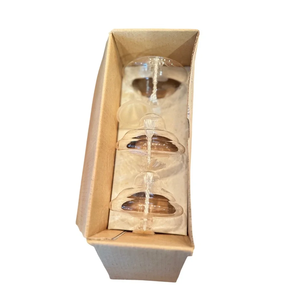 Princess House 601 Set of 3 Crystal Floating Oil Lamps with Wicks and Funnel